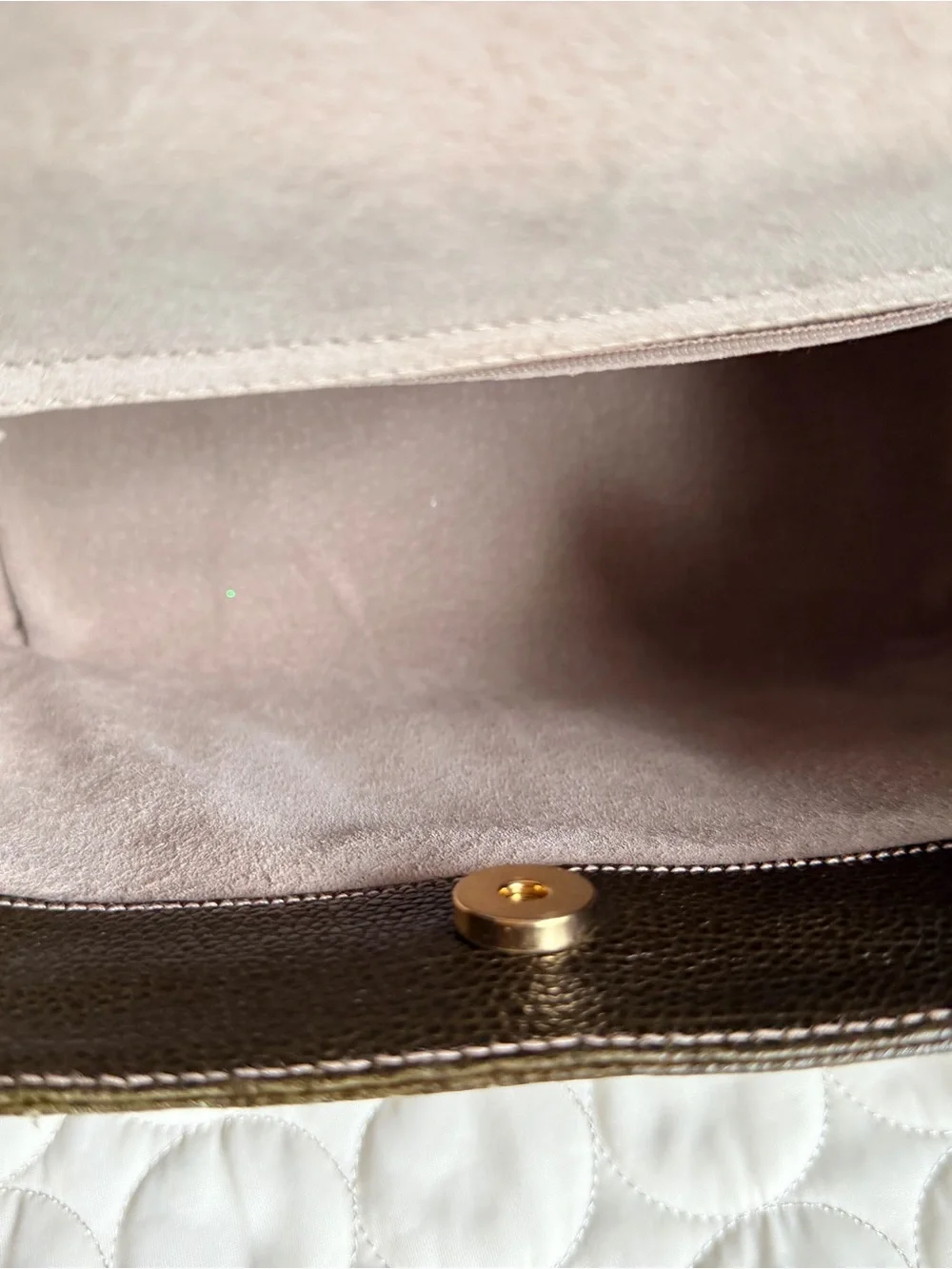 Kate Spade Made In Italy Olive Green Structured Leather Shoulder Bag